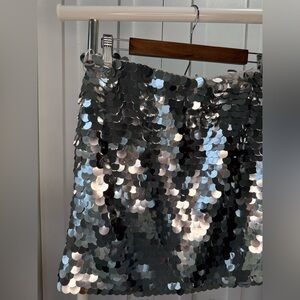 Sincerely Jules Metallic Sequin Mini Skirt